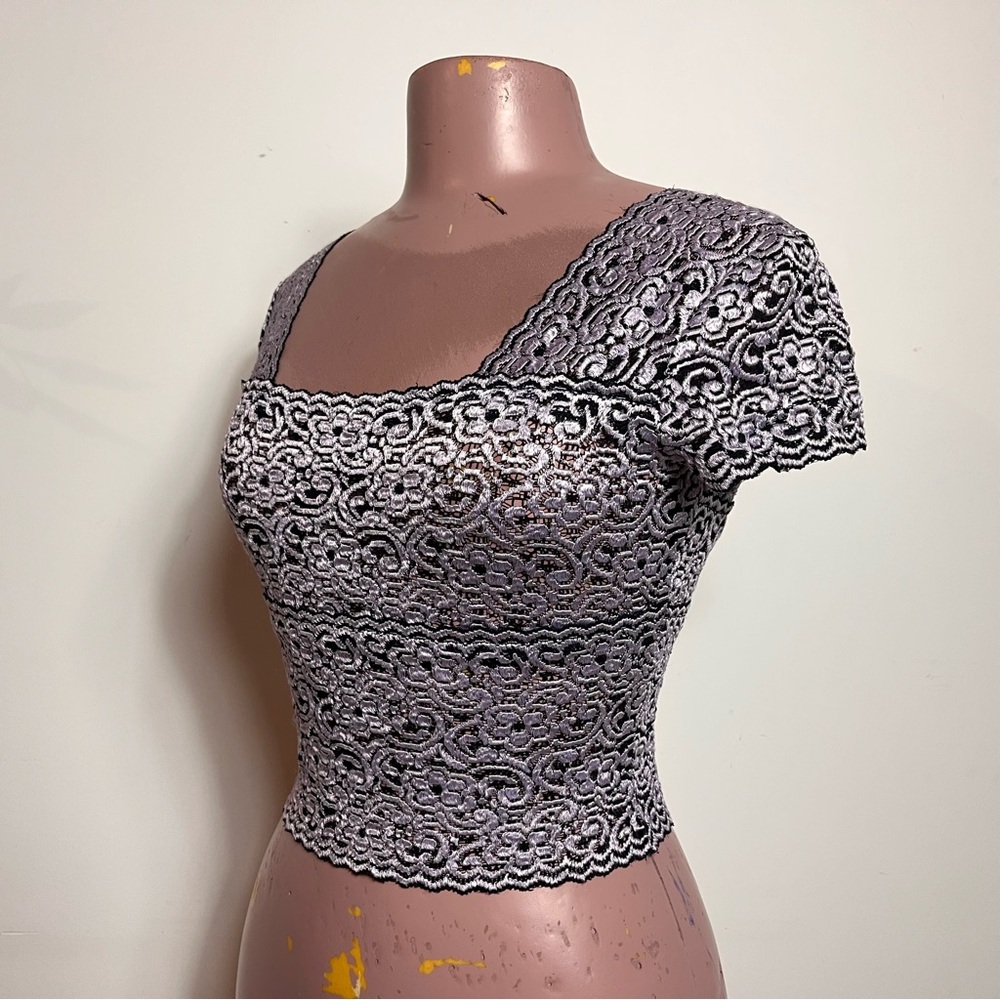 Vintage Floral Lace Women Cropped Top